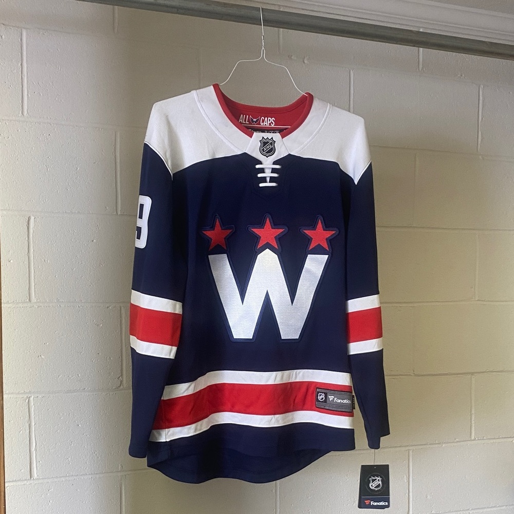 Washington Capitals Backstrom Fanatics Navy and White NHL Jersey